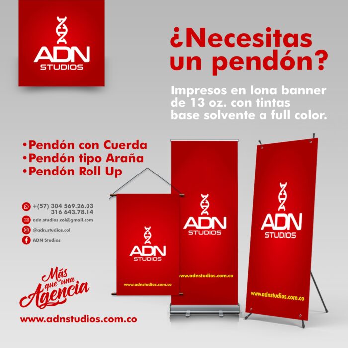 Somos una agencia de Publicidad dedicada a fortalecer la imágen de nuestros aliados, ayudando a promover sus servicios o productos. Algunos de nuestros servicios son: • Diseño Gráfico • Branding de Marca • Logotipos • Páginas Web • Redes Sociales • Papelería • Señalética • Vinilos Adhesivos • Vinilos de corte • Lonas / Pendones / Vallas • Pasacalles • Rompetráficos • Avisos en Acrílico y muchas más! Tu sabes lo que quieres... nosotros lo que necesitas Comunícate con Nosotros por whatsapp: 3045692603 e-mail: adn.studios.col@gmail.com Síguenos en Instagram @adn.studios.col